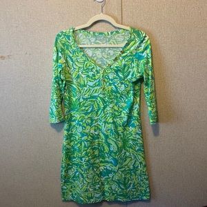 Lilly Pulitzer Fresh Citrus Green Parrot Palmetto Dress